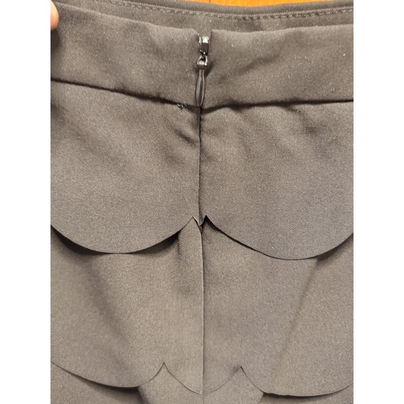 ZAC & RACHEL  Black Skirt Scalloped Layered Sz 8 Evening Special Occasion Lined - Picture 3 of 8
